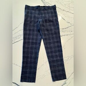 Murano Mens Alex Fit Dress Pants Blue Glen Check Size 32x30
